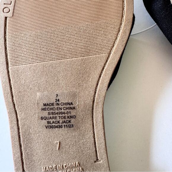 Old Navy Women’s Square Toe Black Jack Knotted Low Heel Flat Sandals Sz 7 - Picture 8 of 8